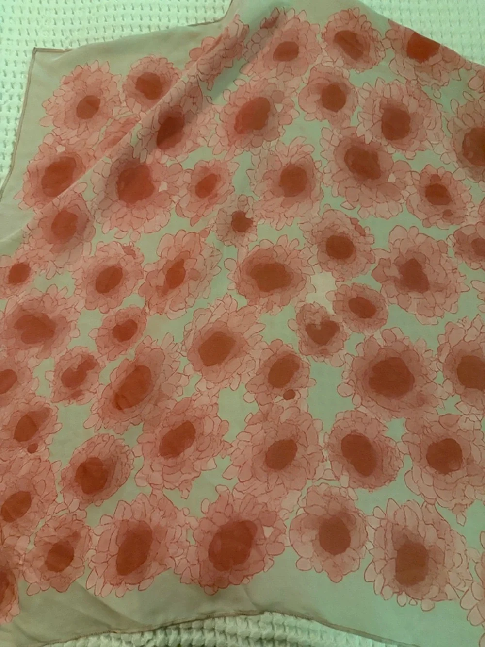 Floral Pink Silk-Feel Square Scarf - Picture 3 of 4